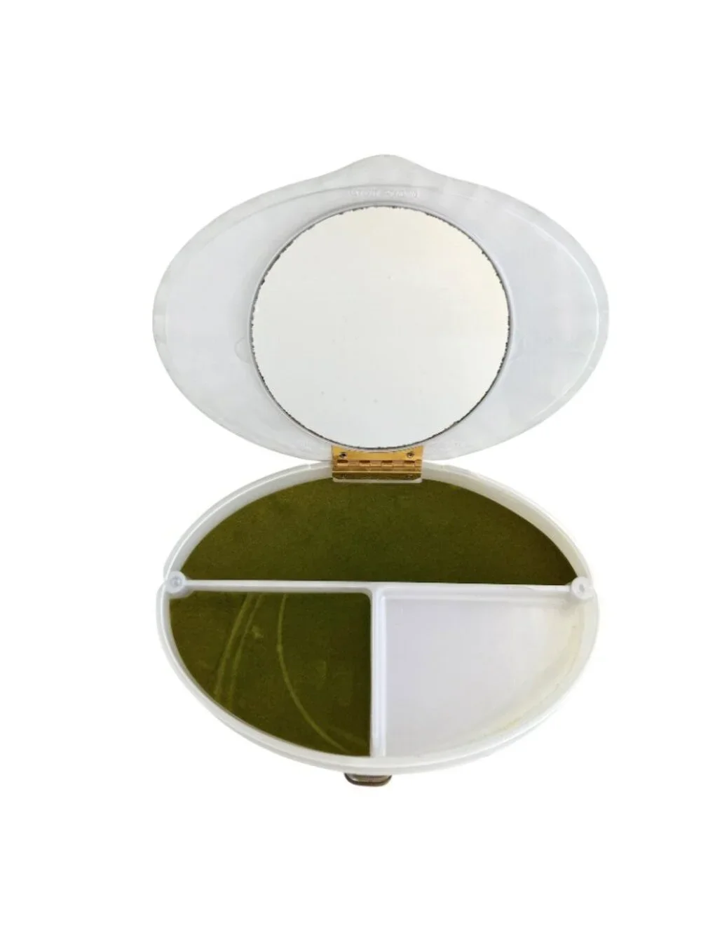 Vintage Rialto of New York White Pearlized Lucite Jewelry Box 1960s 9”